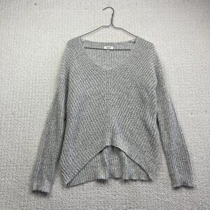 JDY Jacqueline De young Crochet knitted long sleeve Light Grey Jumper Women Sz S